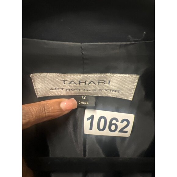 Tahari Arthur S. Levine Womens Blazer Jacket Size 12 Black Rayon Blend - Picture 6 of 8